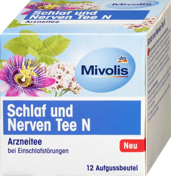 Mivolis Schlaf und Nerven Tee - заспокійливий чай для сну та нервів, 12 шт