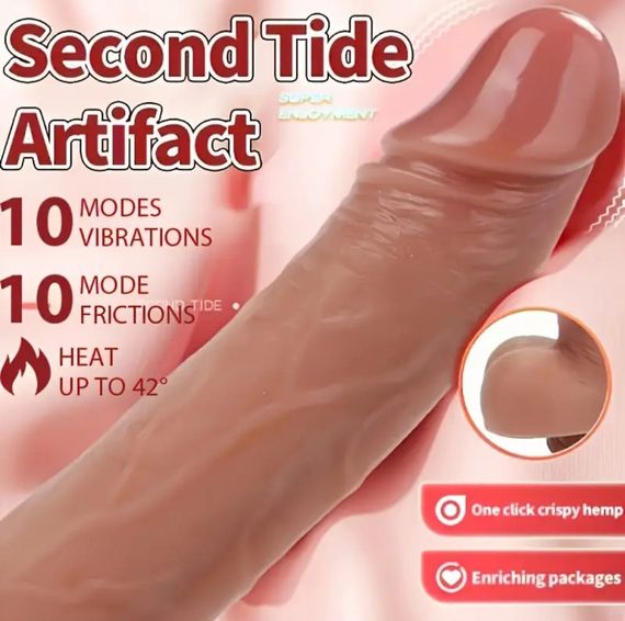 Реалістичний вібратор із підігрівом і телескопічним механізмом обертання, з пультом керування | Зображення 5