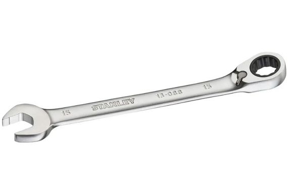 Ключ гайковий комбінований Stanley розмір 15 мм з храповим механізмом (FMMT13088-0)