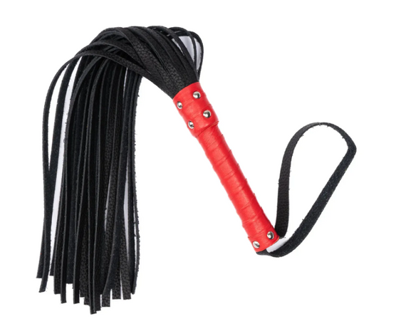Флогер із комбінованої шкіри Flirty COMBO Leather — Black & Red, BM-00031 Sex Aura | Зображення 1