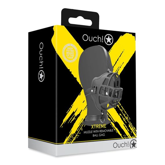 Маска-намордник з кляпом - Ouch! Xtreme Muzzle with Removable Ball Gag Sex Aura