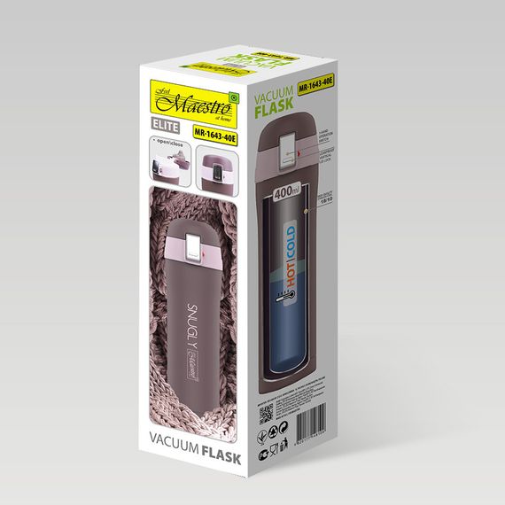 Термокружка Maestro Snugly MR-1643-40E 400 мл из нержавеющей стали герметичная | Зображення 5