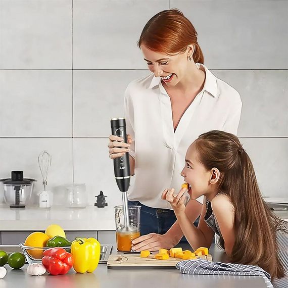 Ручний занурювальний блендер на 800W, 2 швидкості, RAF 320, Чорний / Кухонний подрібнювач продуктів з функцією колки льоду | Зображення 4