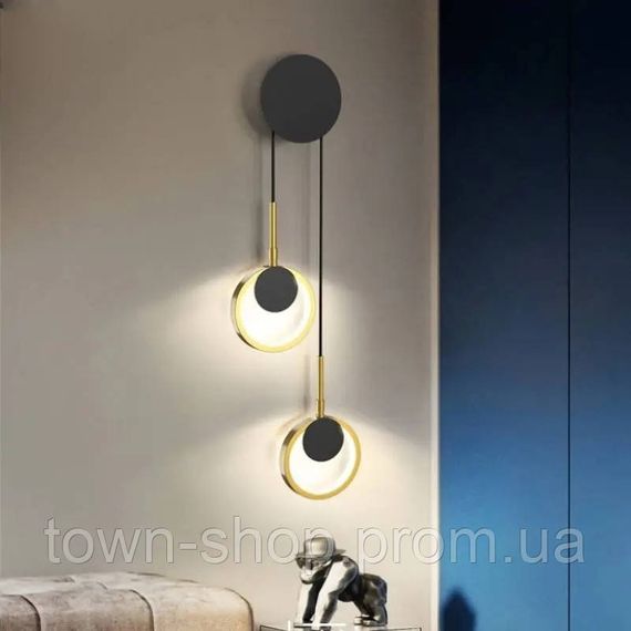 Бра настенное LED BD089-2-bk-gd-k Черный 55-200х35х6 см.