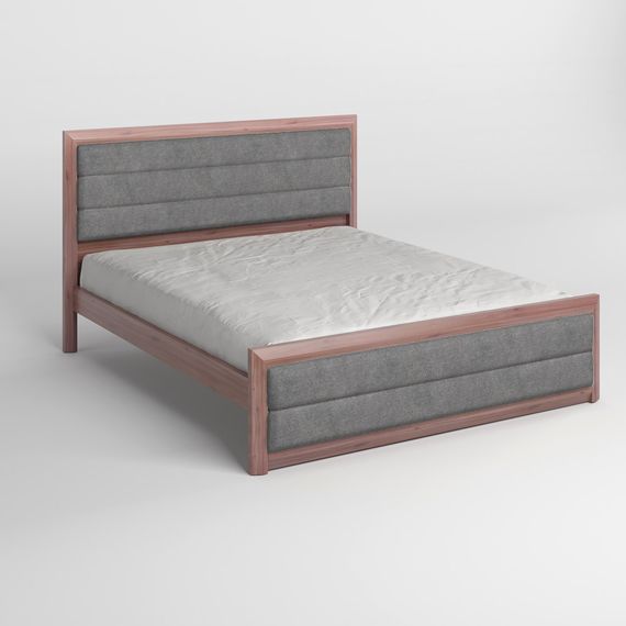 Односпальне дерев&#039;яне ліжко Mebigrand Барселона Б5 Горіх лісний/Аляска 93 (Сірий) 80х190 см (MBG-14136) | Зображення 1