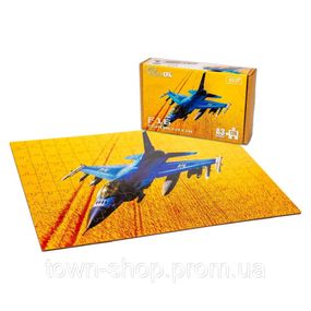 Фигурный деревянный пазл A3 "F16 Fighting Falcon" PuzA3-02023, 176 элементов