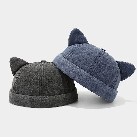 Коротка шапка кепка, докер з вушками 55-58р Рожевий (2375) | Зображення 5