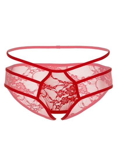 Мереживні трусики з відкритою інтимною зоною Jade Daring Intimates, червоні, S/M | Зображення 2