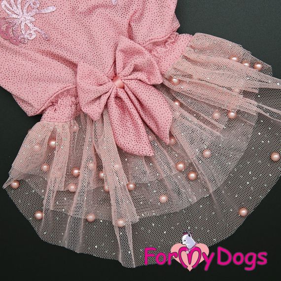 Платье для собак For My Dogs "Бабочки с блестками" розовый | Зображення 1