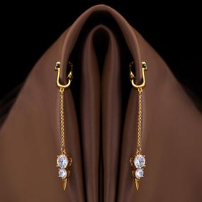 Украшения для клитора и половых губ UPKO Non-pierced Jewelry Snowman с горным хрусталем, золотистые sexstyle