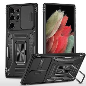 Ударопрочный чехол Camshield Army Ring для Samsung Galaxy S23 Ultra Черный / Black