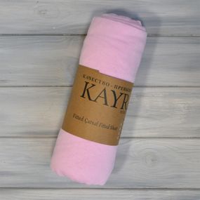 Простынь 180х200+25см трикотаж на резинке Светло-розовая