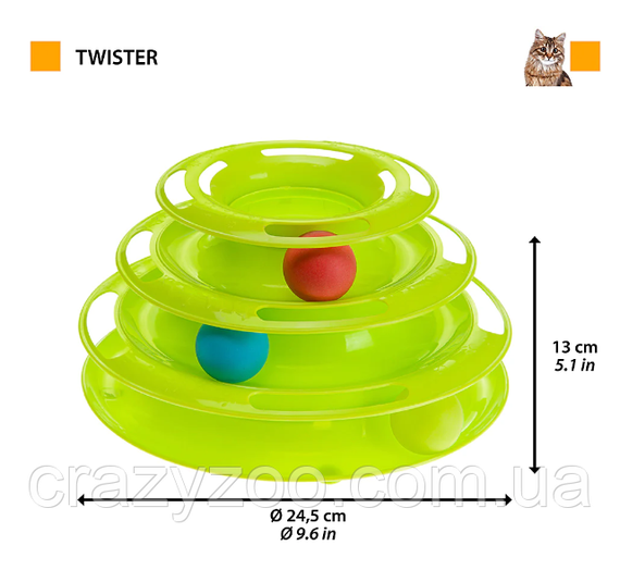 Іграшка для котів Ferplast Twister Ø 24.5x13 см 85089099 | Зображення 1
