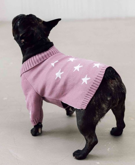 Светр в'язаний Зiрочки рожевий Y-328