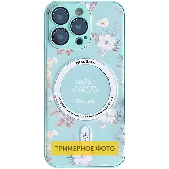TPU+PC чехол Secret Garden with MagSafe для Apple iPhone 16 (6.1") Mint