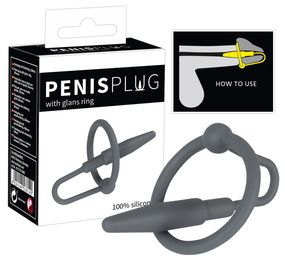 Ерекційне кільце з уретральним стимулятором Penisplug with Glans Ring