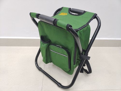 Стул раскладной без спинки (стальной каркас) с термосумкой-рюкзаком Ø19мм 28х35х43см СИЛА