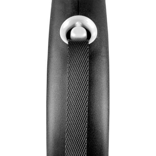 Рулетка Flexi Black Design для собак, стрічка, розмір M, 5 м (чорна) | Зображення 1