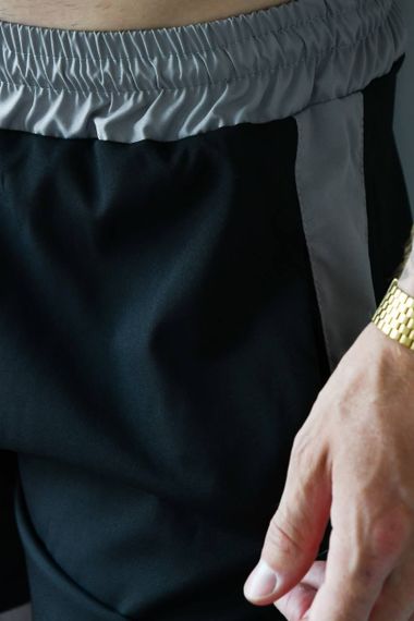 Чоловічі шорти колір чорний із сірими вставками р.44 438267 | Зображення 3