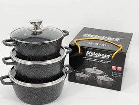 Набор кастрюль Styleberg ST1493 6 предметов серый