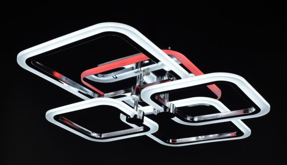 Люстра світлодіодна стельова LED світильник для квартири на стелю лед з пультом 26116 Хром 11х48х60 см. | Зображення 9