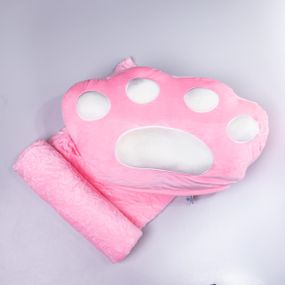 М'яка іграшка-подушка з пледом Лапка 110×170 (см) плюшевий дитячий плед 3в1 Рожевий 520-20P