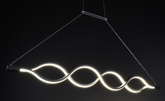 Люстра світлодіодна підвісна LED світильник для квартири на стелю лед 27443 Чорний 30-110х6х122 см. | Зображення 4