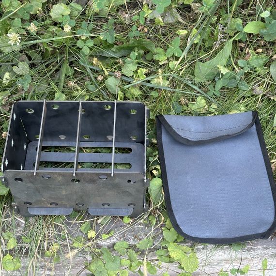 Комплект Піч (щіпочниця) похідна велика розбірна 21.3х15х15см 2мм з чохлом | Зображення 2