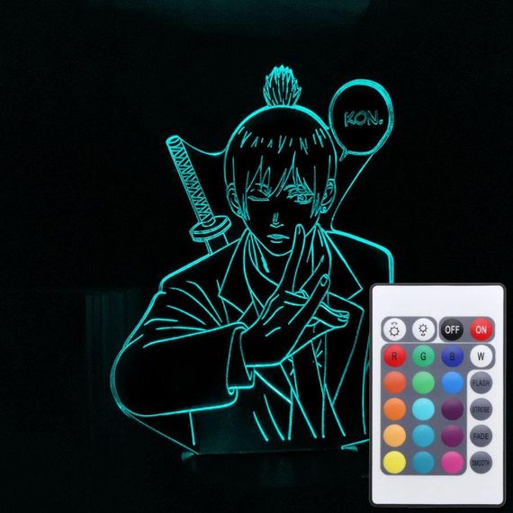 Акриловий світильник-нічник з пультом 16 кольорів Aki Chainsaw Man tty-n002142