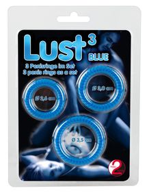 Набор эрекционных колец - Lust 3 Blue sexstyle