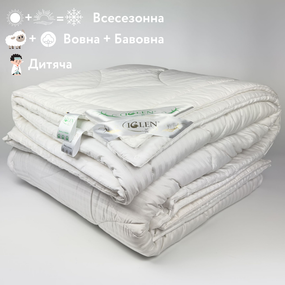 Ковдра дитяча 4 сезона "Duet" IGLEN 110х140 в жаккардовому сатині (11014051+711)