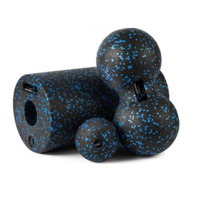 Набір для йоги Паверплей PP_4008 EPP Foam Roller Set роллер + 2 масажні м'ячі Чорно-синій