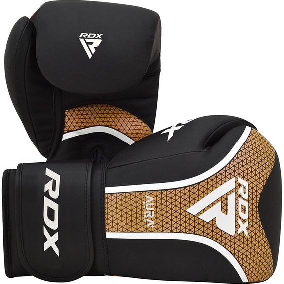 Боксерські рукавиці RDX AURA PLUS T-17 Black Golden 12 унцій (капа в комплекті) | Зображення 2