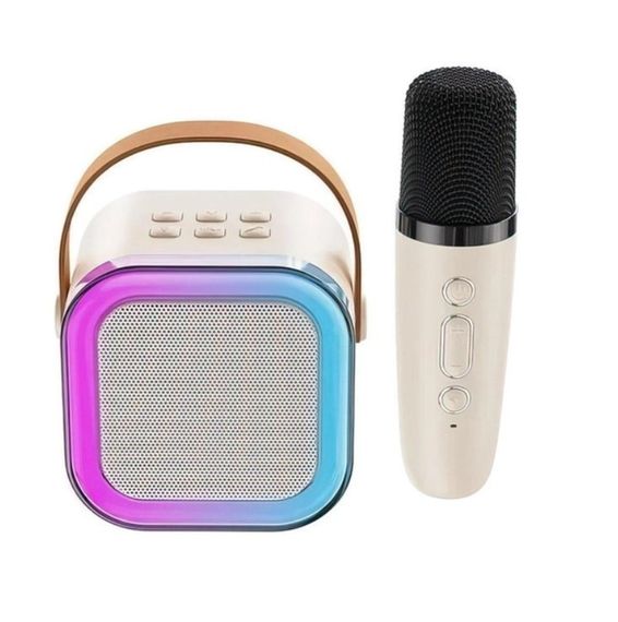 Колонка портативная Bluetooth MHZ K12, с микрофоном, розовая | Зображення 2