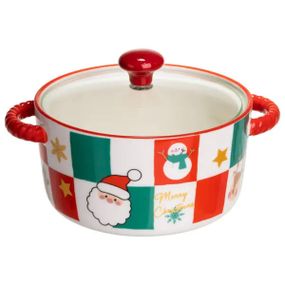 Супниця порцелянова Christmas новорічна  800 (мл) з кришкою Yiwu FM-CS-9C