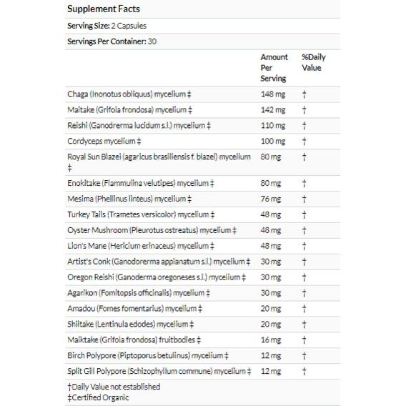 Грибний комплекс Fungi Perfecti MyCommunity 17 Mushroom Complex 60 Veg Caps FPI-03812 | Зображення 3