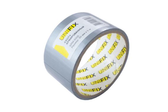 Лента клейкая армированная серая 50мм*5м UNIFIX | Зображення 2