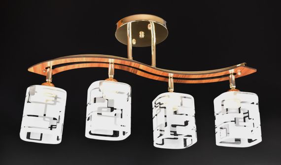 Люстра стельова на 4 лампочки 25306 Золото 31х15х70 см. | Зображення 1