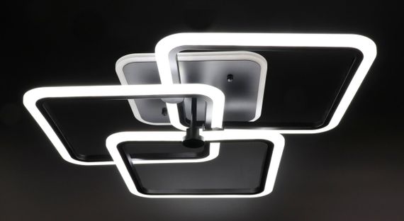Люстра світлодіодна стельова LED світильник для квартири на стелю лед з пультом 25764 Чорний 14х55х55 см. | Зображення 1