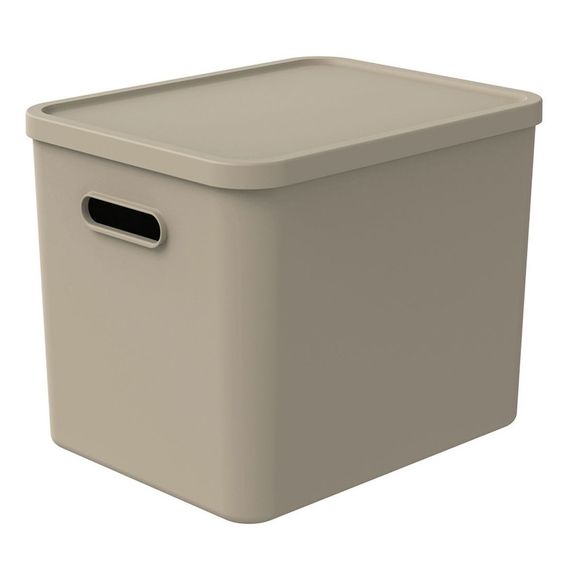 Контейнер для хранения вещей с крышкой Rotho (Рото) Albula 27 л (10631) Капучино