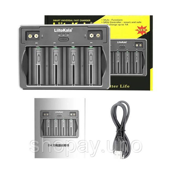 Універсальний зарядний пристрій Liitokala Lii-D4 на 4 канали (Li-ion, NiMH + NiCD + крона) Type-C QC-73 | Зображення 5