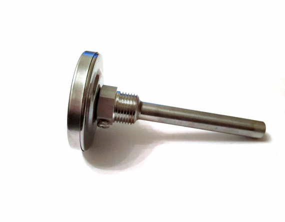 Термометр D 63мм/120°С биметаллический трубчатый с гильзой погружной L-110мм 1/2" PAKKENS Турция | Зображення 2