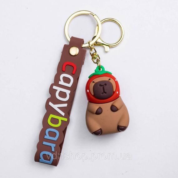Дитячий силіконовий брелок Капібара 3×5 (см) для ключів, на сумку і рюкзак (рандом) HP-55-22BR | Зображення 1