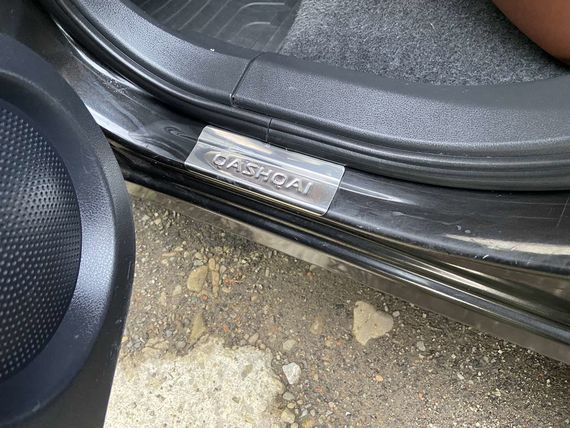 Накладки на пороги (Omsa, 4 шт, нерж.) для Nissan Qashqai 2007-2010 рр | Зображення 9