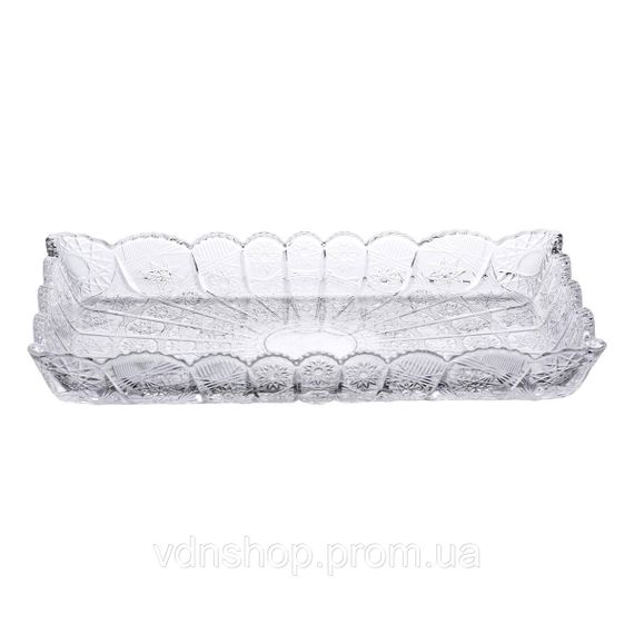 Блюдо для закусок Lirmartur скляне 28,6*16,5*3 см HP-YH-26 | Зображення 1