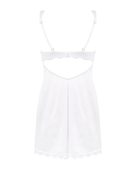 (SALE) Сорочка Obsessive Amor Blanco underwire chemise & thong white S/M Sex Aura | Зображення 3