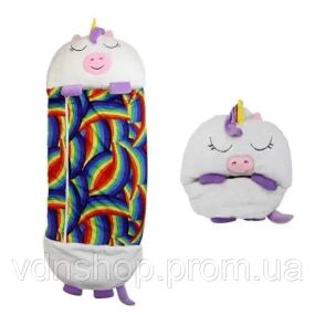 Білий єдиноріг Дитячий спальний мішок на блискавці 3 в 1 іграшка подушка спальник та вбудована подушка