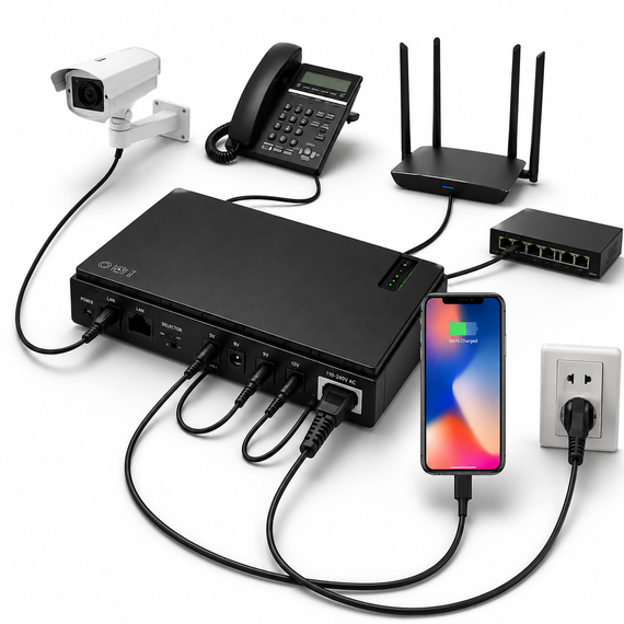 Джерело безперебійного живлення UPS для роутера DC1018P 12000mAh MA440 / Безперебійник ДБЖ для роутера | Зображення 1