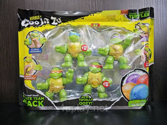 Набор фигурок тянучек Герои Гуджитсу Черепашки ниндзя Оригинал Heroes of Goo Jit Zu TMNT | Зображення 3