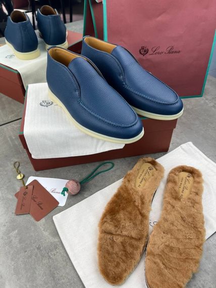 Лофери Loro Piana Open Walk синього кольору з натуральної шкіри ob405 | Зображення 9